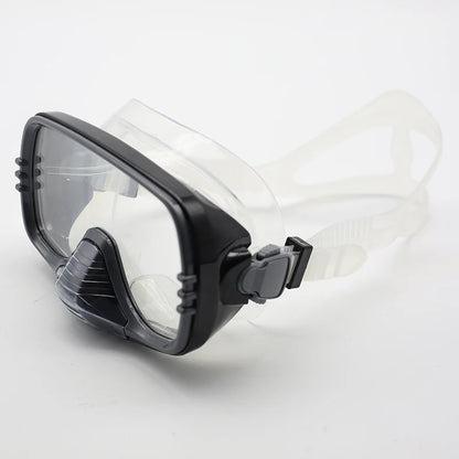 New Large Frame Diving Mask with Drain Valve|HD Tempered Glass Lens & Adjustable Silicone Strap,Swim Goggles,buceo, 수영,스노클링,마스크