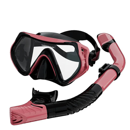 Diving Mask Snorkeling Full Dry Breathing Tube Set, Large Frame Swimming Goggles, Liquid Silicone Diving Mask