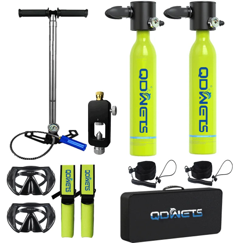 0.5L Mini Scuba Dive Tank,  with 5-10 Minutes of Backup Air, Mini Scuba Dive Cylinder &  Scuba Diving Oxygen Tank with Hand Pump