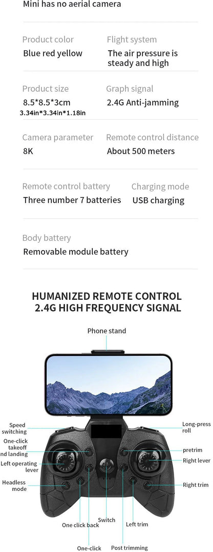 Dowellin D12 Drone Mini Remote Control Aircraft New Children's Toy HD Dual Camera Fixed Height RC Quadcopter Starter Gifts