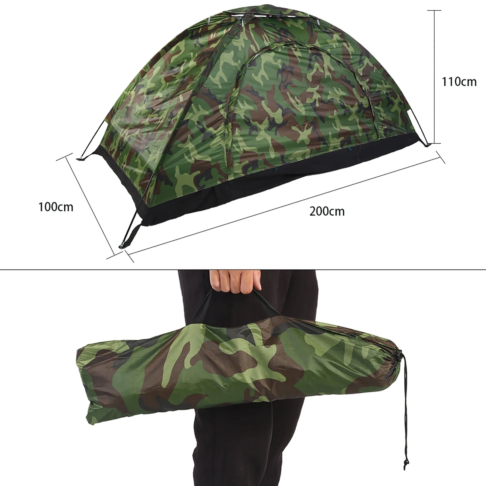 Camouflage Tent One Person Tent Outdoor Tent Tent Outdoor Camouflage UV  Waterproof One Person Tent for Camping Hiking