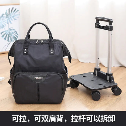 Wheeled bag for travel trolley bags Women travel backpack with wheels Oxford large capacity Travel Rolling Luggage Suitcase Bag