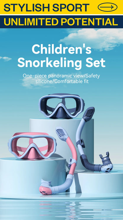 COPOZZ Underwater Scuba Diving Mask and Snorkel Anti-Fog Goggles Glasses Diving Swimming Easy Breath Tube Set for Kids Children