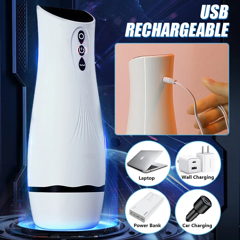 Automatic Sucking Male Masturbator Vibration Blowjob Machine Masturbation Cup Pocket Pussy Penis Pump SexToy Adult Goods for Men