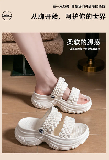 Comwarm Fashion Women's Slippers Platform Outdoor Female Slides Slip On Concise Slides EVA Soft Sole Comfortable Women's Sandals