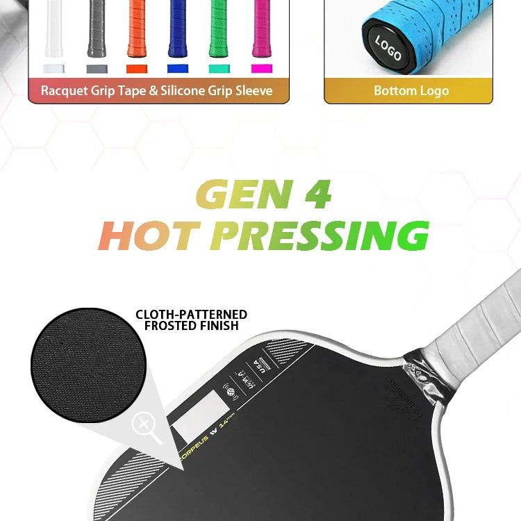 Persesus Pro IV Pickleball Paddle Ben Johns GEN 4 TFP Foam Core T700 Carbon Fiber Pickleball Rackets Increases Spin & Power