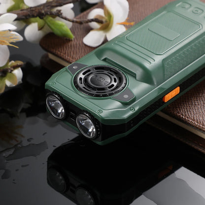 Rugged Outdoor Mobile Phone 4 Quad Sim Voice Changer Dual Torch Loudspeaker Large Button Powerbank Large Battery SOS Call Mobile