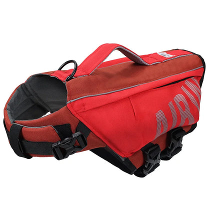 Dog Life Jacket with Airbags, Adjustable Pet Life Vest for Swimming, Oxford Fabric, Reflective Strips, S/M/L,Red / Green / Blue