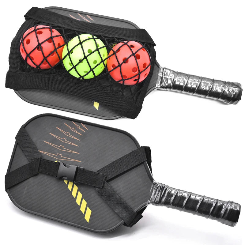 Heavy-duty Portable Pickleball Bag, Adjustable, 3-Ball Capacity, Mesh Paddle Pouch, Lightweight and Strong