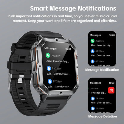 Original 2025 New 2.01 inch1000mAh smartwatch LED flashlight GPS 100+ sport health monitor 3ATM waterproof Men Gift smartwatch