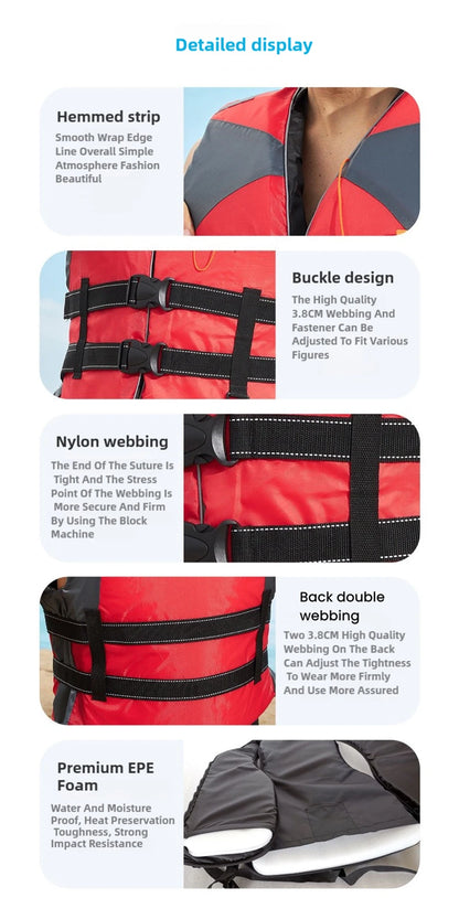Life Jacket Vest For Adults And Kids,Water Sports Buoyancy Aids Suitable For Fishing,Sailing,Surfing,Boating,Kayaking