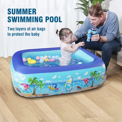 1M Baby Inflatable Pools Swimming Pool Water Pools Kids Bath Bathtub Outdoor Indoor Water Game Party for Children Boys Girls Dog