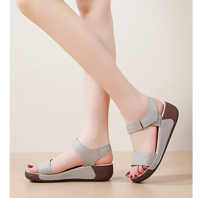 Women Shoes Wedge Heels Sandals 2025 Summer New  Sandals Female Platform Lether Elegant Wedges Sandals Sandalias Mujer