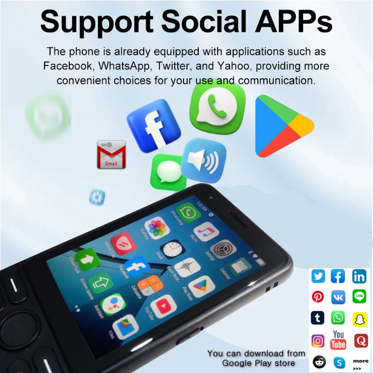 Feature Phone with Touch Screen Smartphone Wifi 5G/4G Global Languages Removable battery Big Buttons 3.54"inch Senior Cell Phone