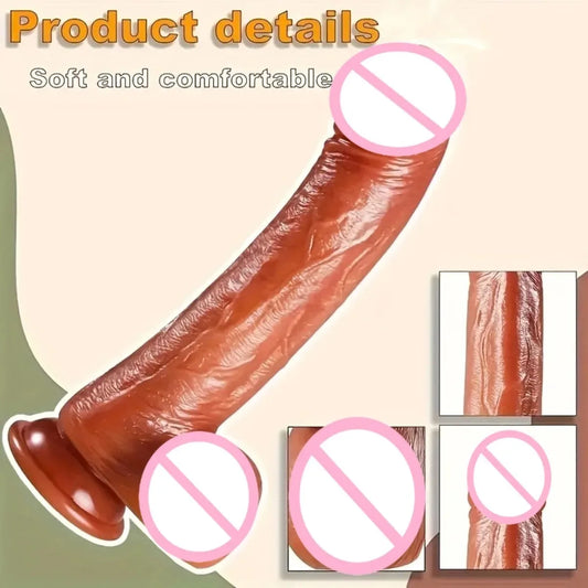 Dildo Vibrante Intelligente con Riscaldamento e 10 Modalità di Vibrazione, Realistico in Silicone, Stimolatore Punto G con Telec