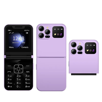Foldable Mobile Phones Speed Dial 2 SlM Cards 2.4" Display Cellphone Call Recording LED flashlight Blacklist FM Radio Telephones