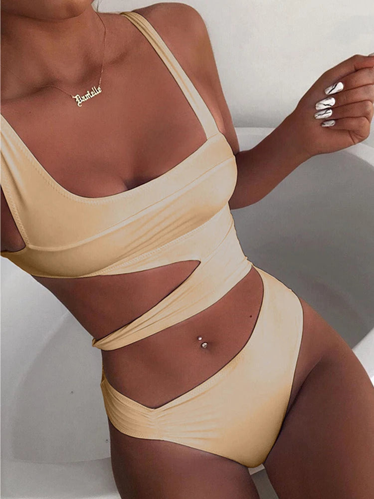 2023 New Sexy One-Piece Swimsuit Cut Swimsuit Push-Up Bikini Beach Wear Women'S Swimsuit