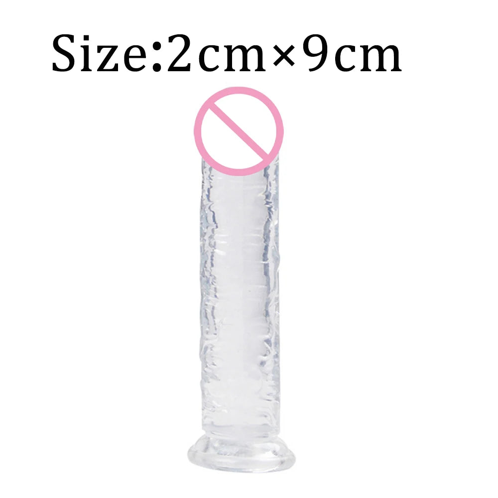 Realistic Dildo Adult Toys Transparent Dildo Suction Cup Jelly Women Erotic Sex Toys Soft Clitori Vaginal Masturbators Penis