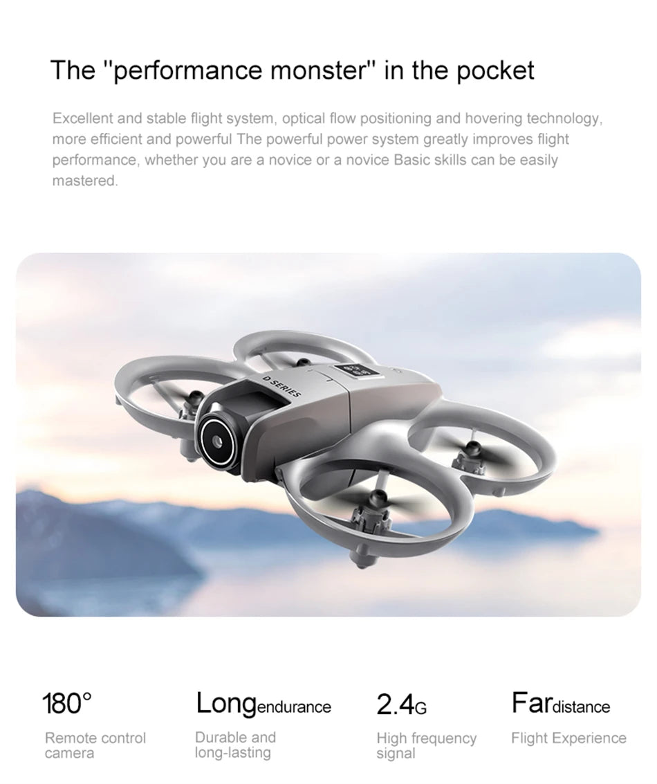 NEW Drones D16 GPS 8K Professional HD 180° Dual Camera 5G WIFI Brushless Motors Obstacle Avoidance FPV Foldable Quadcopter Drone