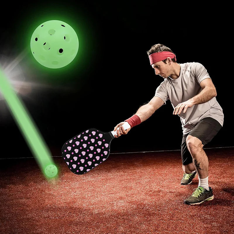 〔E〕LED Light Up Pickleball Balls,Glow In The Dark Pickleball,Pickleball Gifts For Men And Women,Outdoor Pickleball Balls Play