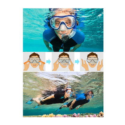 Professional Snorkel Set Full Face Mask Diving Goggles Equipment Deep Sea Suit Full Tempered Glass Dry Diving Glasses Adult