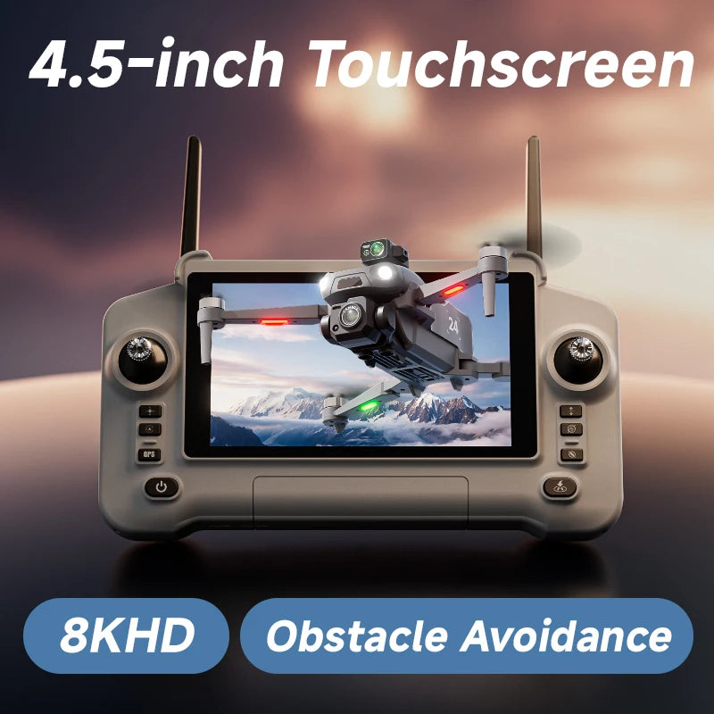 Aerial Drone 4.5-inch Large Screen M24 GPS Positioning Payload Delivery Touchscreen Control 360° Intelligent Obstacle Avoidance