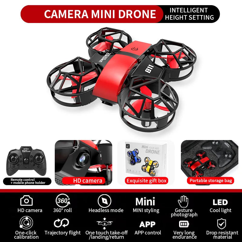 Dowellin D12 Drone Mini Remote Control Aircraft New Children's Toy HD Dual Camera Fixed Height RC Quadcopter Starter Gifts