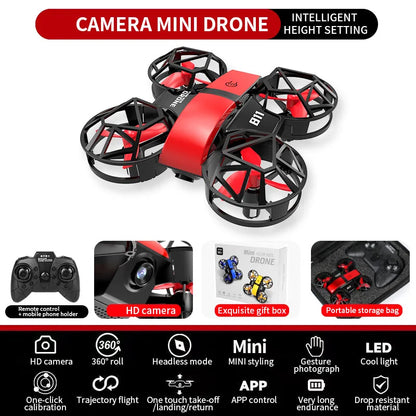 Dowellin D12 Drone Mini Remote Control Aircraft New Children's Toy HD Dual Camera Fixed Height RC Quadcopter Starter Gifts