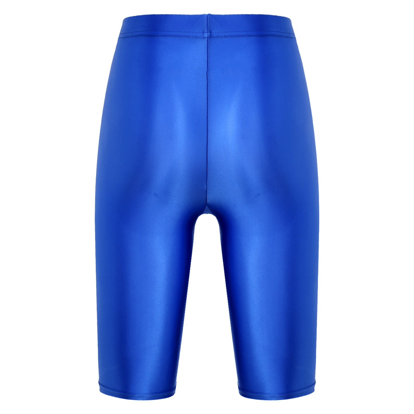 Women Glossy Shorts High Waist Fitness Short Leggings Oil Shiny Knee-Length Tights Swimming Trunks Female Workout Sports Bottoms