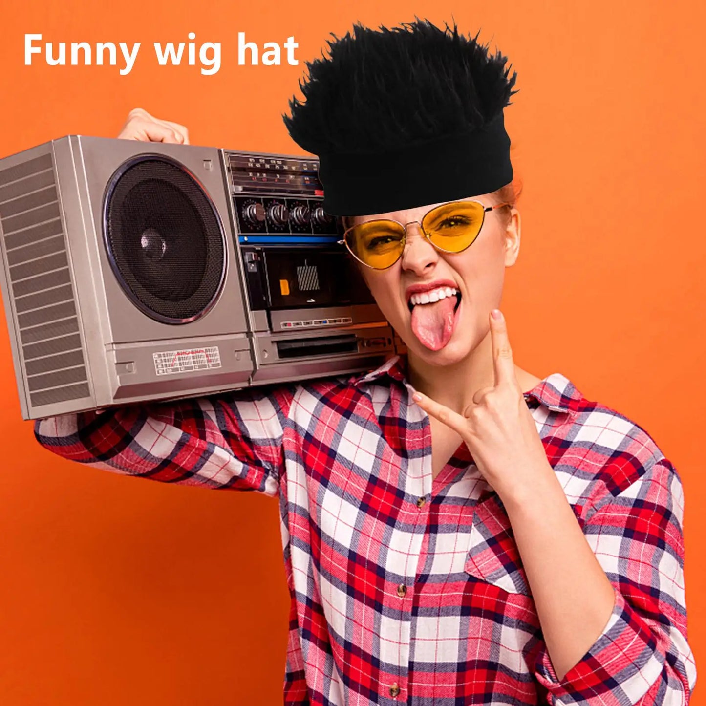 Hat with Wig Knitted Spiked Hairs Realistic Hip Hop Wig Hat Men Women Cold Weather Hats for Daily Wear Party Cosplay