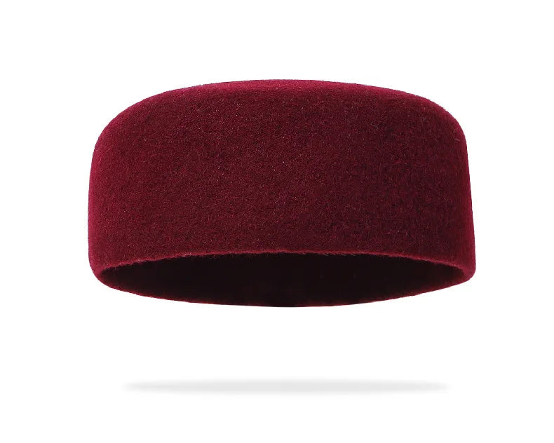 Men's Prayer Hats Muslim Real Wool Black Caps Elegant Headwear Islamic Hijabs Dancing Party Working 58-60cm Ethnic Hat
