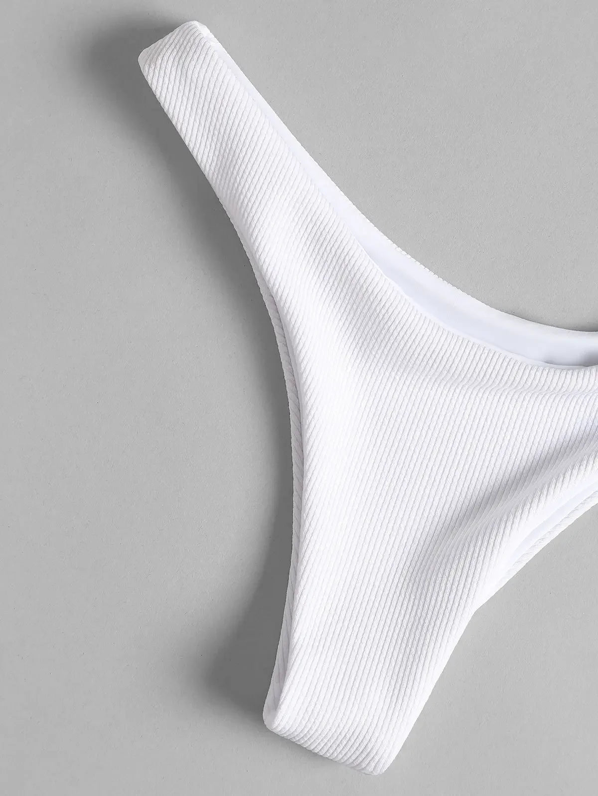 Sexy Women's Ribbed Tube Top Bikini Set White Swimsuit for Women Biquini Traje De Bano Pants Bikini Badeanzug Micro Bikini