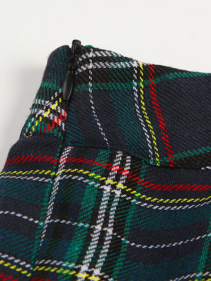 Womens Plaid Pleated Skirts With Necktie Harajuku Mini Japanese Preppy Schoolgirls Uniforms Kawaii Skirts Ladies Cosplay Costume