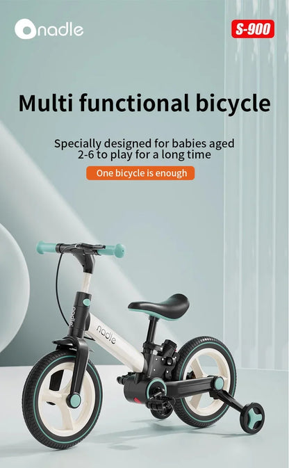 Children's bicycle balance bike 4-in-1  1-6-year-old girl boy pedal folding bike