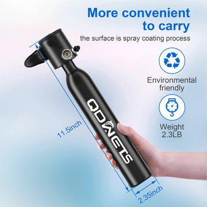 Diving Tank 0.5L Scuba tank Equipment 5-10 Minutes Lung Tank with Pump Outdoor Oxygen Diving Scuba Tank Underwater Breathing
