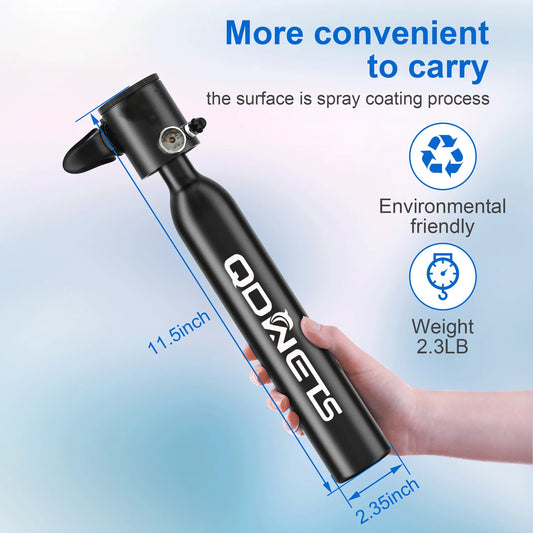 Diving Tank 0.5L Scuba tank Equipment 5-10 Minutes Lung Tank with Pump Outdoor Oxygen Diving Scuba Tank Underwater Breathing