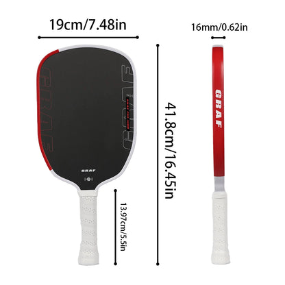 HVLKUB Agassi T700 Carbon Fiber Pickleball Paddle, 16mm PP honeycomb core, cold-pressed construction, extra-large sweet spot