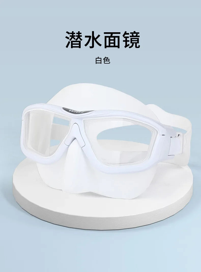 Professional Anti-fog HD Large Frame Diving Goggles Full Face Snorkeling Mask Freediving Scuba Equipment