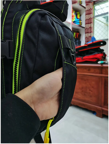 multi-functional life jacket vest for outdoor fishing, a must-have for safety. Multiple pockets for storage, buoyant materials