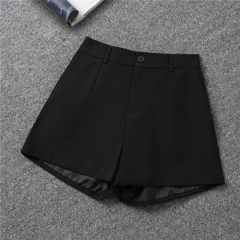 Women Suit Shorts Elegant High Waist White A Line Wide Leg Suit Short Commute Summer Suit Shorts Casual Slim Hot Short Pants