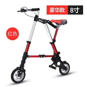 8-Inch Folding Bicycle Multi-Function Mountain Bike Ultralight Portable Bicycle Foldable Mini Non-Slip Road Bike for Kids Adult