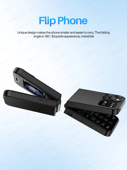 Foldable Mobile Phones Speed Dial 2 SlM Cards 2.4" Display Cellphone Call Recording LED flashlight Blacklist FM Radio Telephones