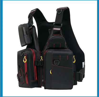 multi-functional life jacket vest for outdoor fishing, a must-have for safety. Multiple pockets for storage, buoyant materials