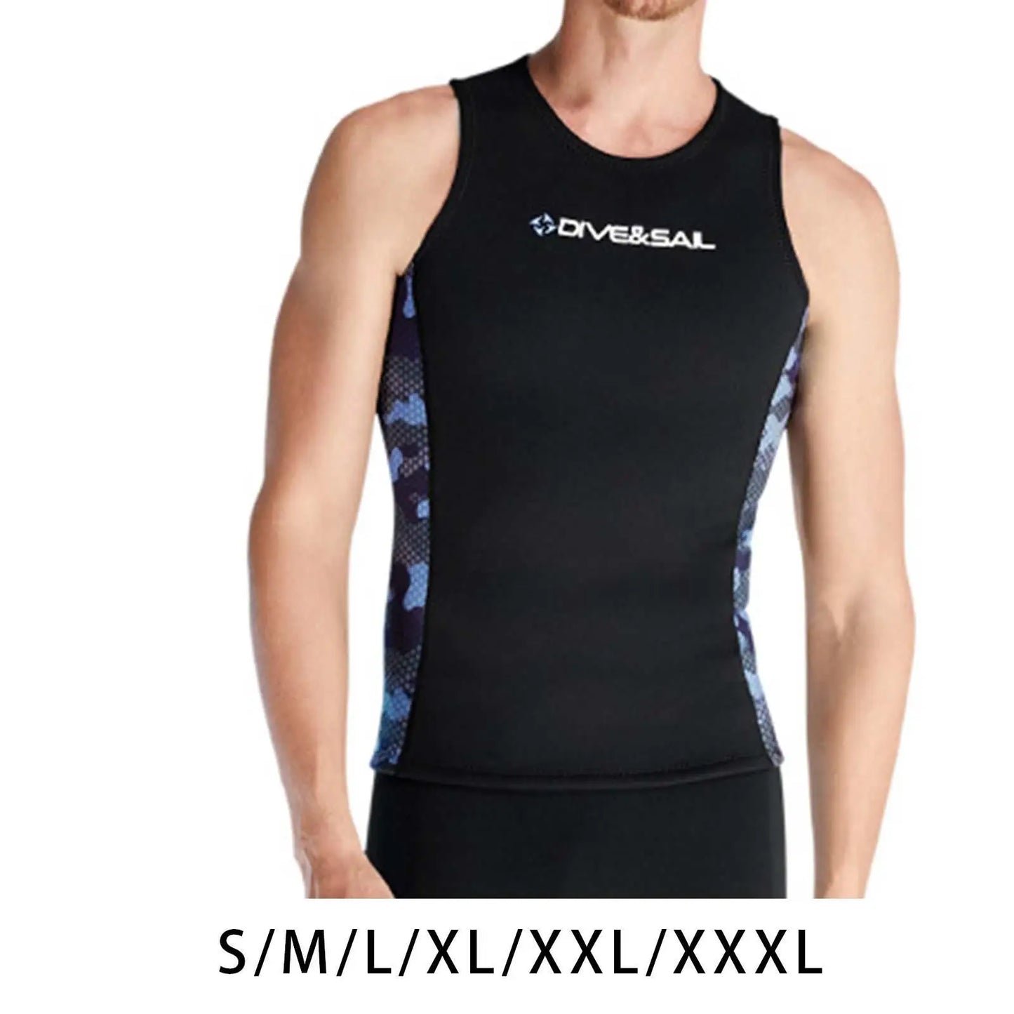 Men's Wetsuit Vest, Sleeveless Diving Vest, Water Sports, 2mm Modern, Neoprene,