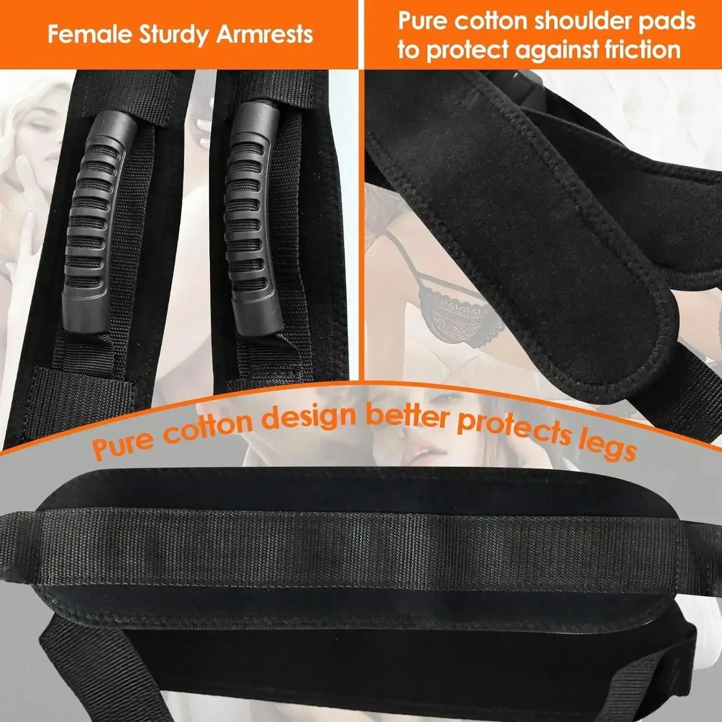 Sex Swing Set with Bondage Love Slings for Couples Adjustable Strap Adult Sex Toy Soft Plush Padding Mat Sex Restraints Toy Sex