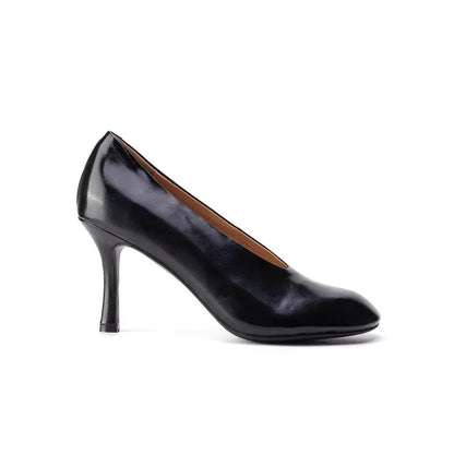 Woman Shoes Sexy Heeled For Retro Pumps French Style Leather Pumps Slip On European Spring High Heels Handmade Vintag Dress Pump