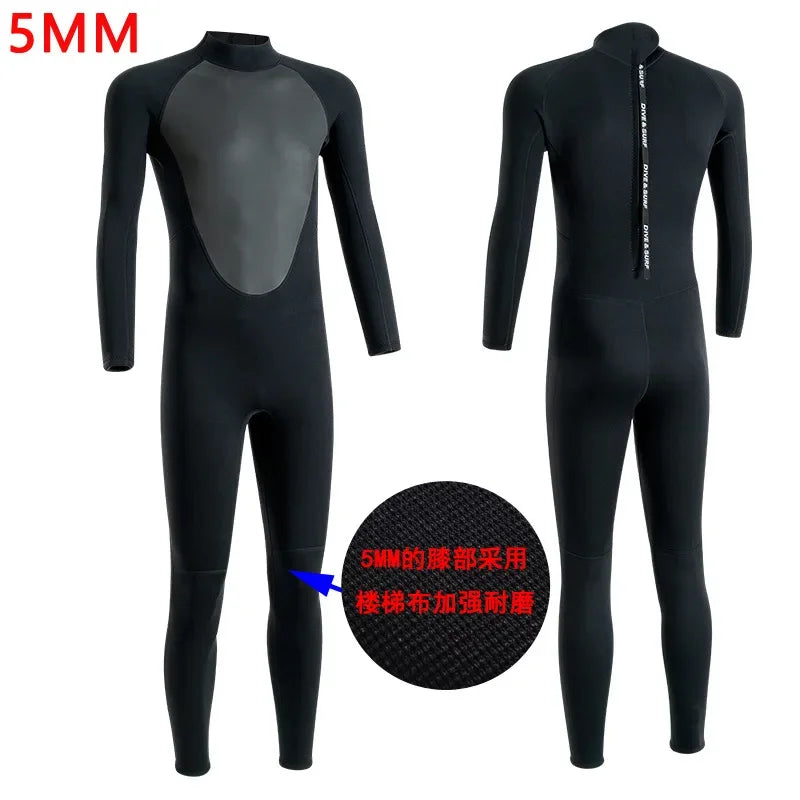 2025 Wetsuit Men's Warm and Cold 3/5mm Wet Winter Swimming One-piece Snorkeling Sun Protection Surf Suit Women's Wetsuit