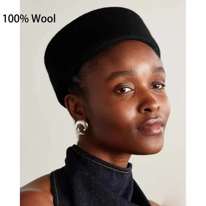 Paris Hats for Women100% WOOL Hard Beret Women Felt Camel Autumn Winter Hat Fedora Fascinator Stewardess Cap Bridal Pillbox Hats