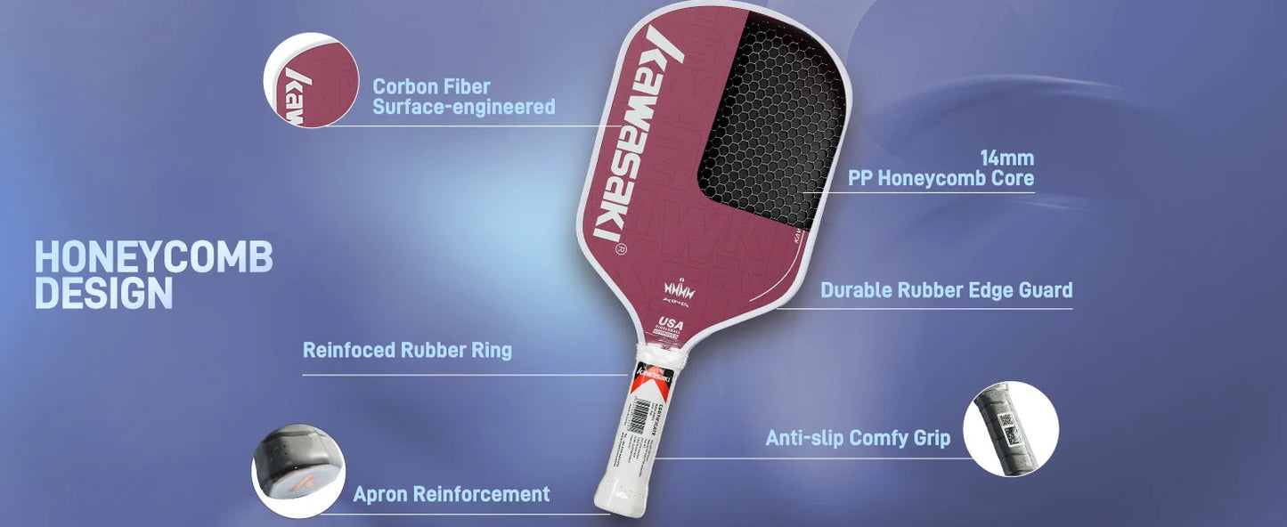 Kawasaki KING 6 USAPA Approved Wide Body Large Sweet Spot pickleball paddle With Cover