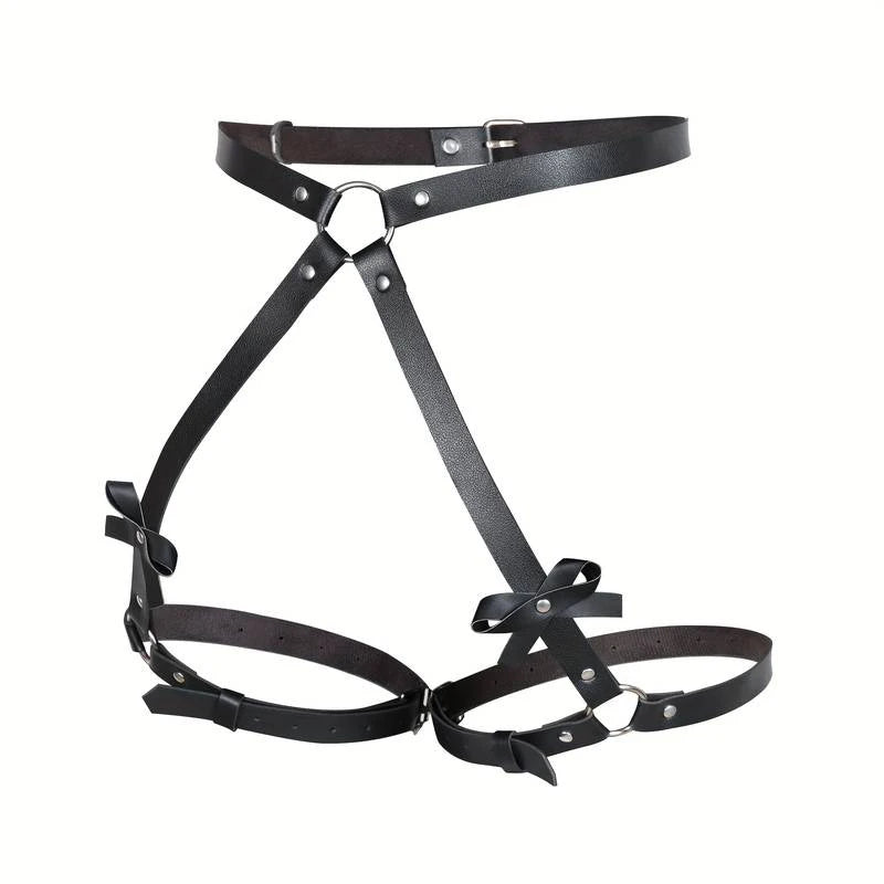Adult Sex Toys For Women Leather Garter Lingerie Crotchless Erotic Leg Rings Harness Kit Leg Ring Handcuff Set Porn Restraints